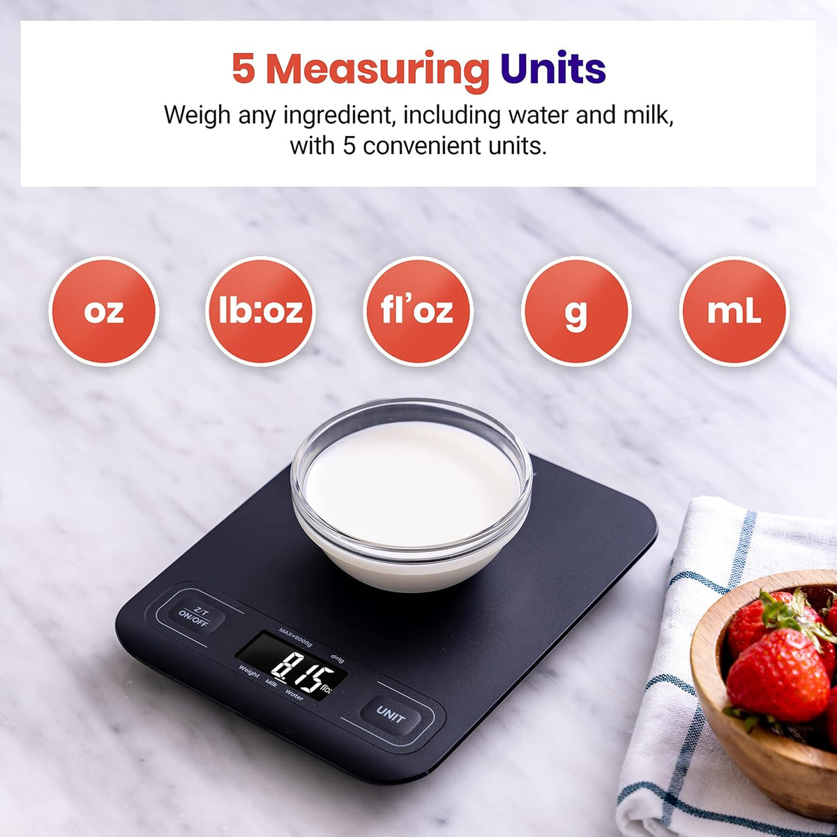 Food Kitchen Scale, Digital Grams and Ounces, Medium