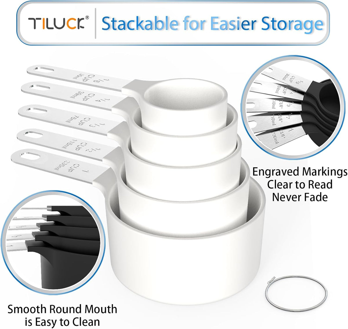 Measuring Cups & Spoons Set, Stackable Cups and Spoons