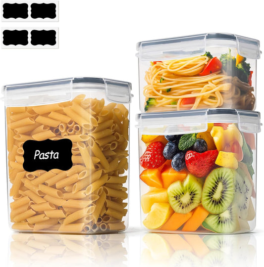 Airtight Food Storage Containers with Lids 0.8/1.5/2.1Qt 3Pack