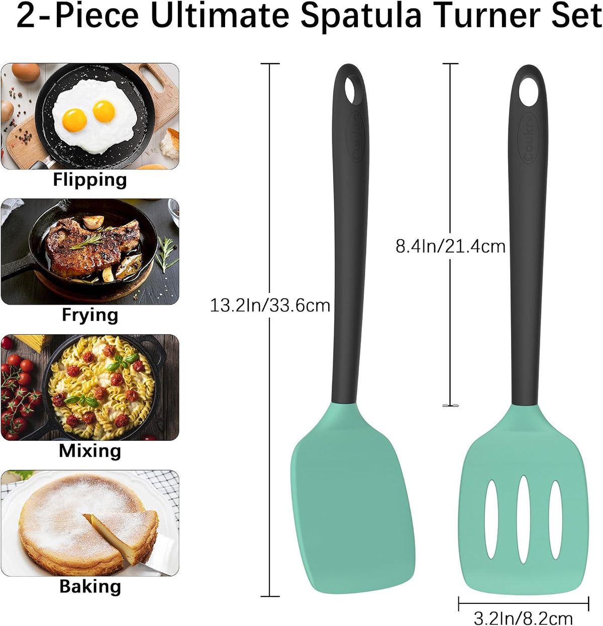 2 Pack Silicone Spatula Set,High Heat Resistant, Bpa-Free