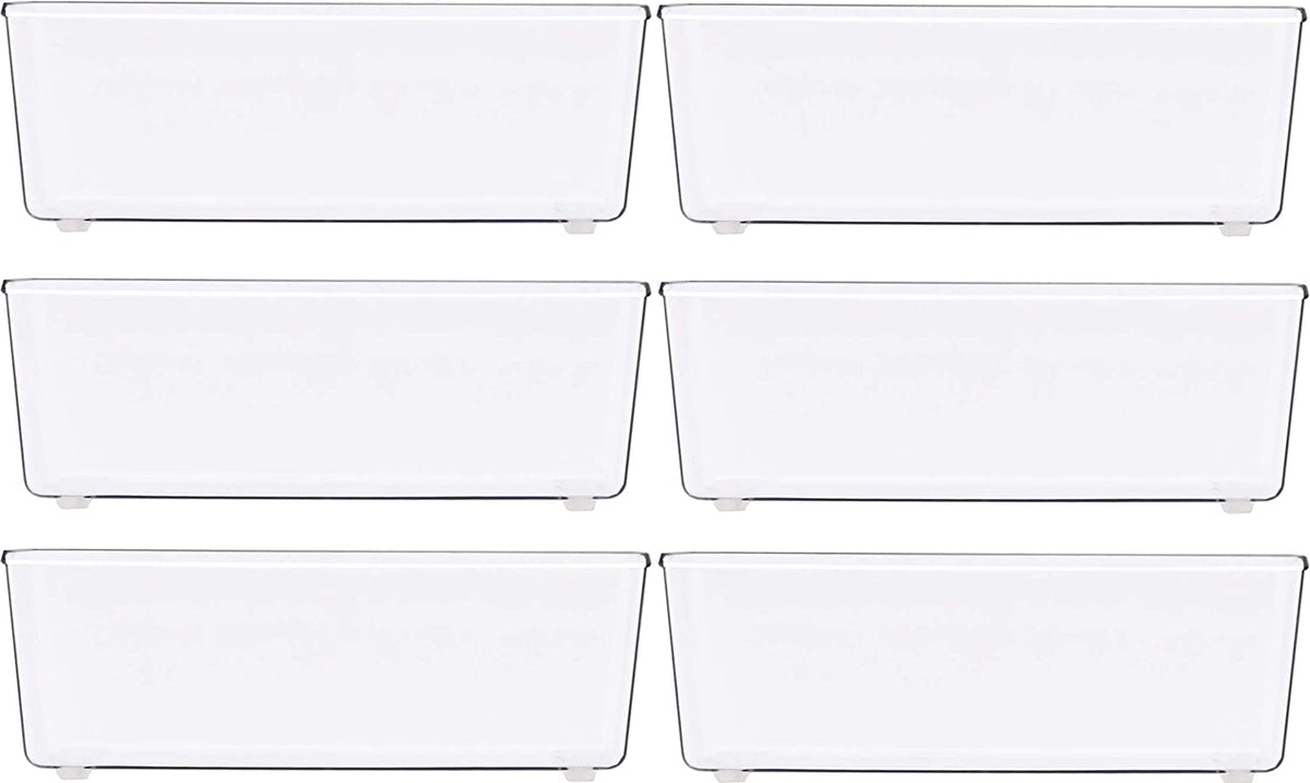 Clear Desk Drawer Organizer, 3.25"X 6.25", 6 Packs