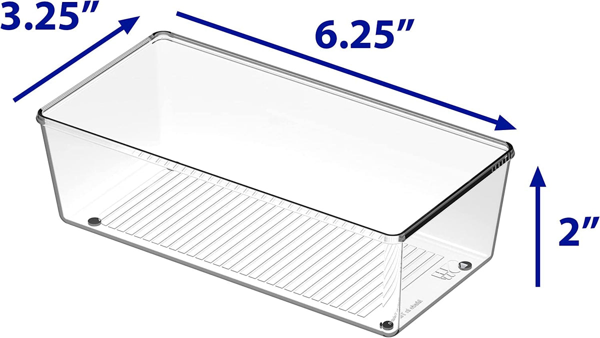 Clear Desk Drawer Organizer, 3.25"X 6.25", 6 Packs