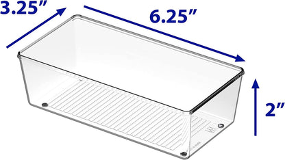 Clear Desk Drawer Organizer, 3.25"X 6.25", 6 Packs